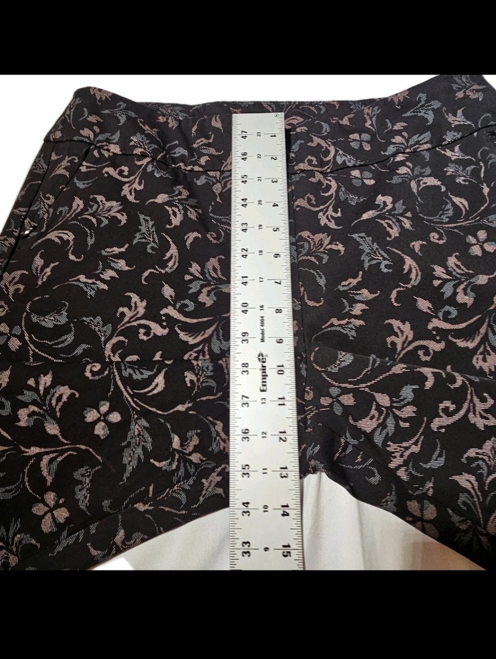 Soft Surroundings Black Floral Paisley Ankle Stretchy Comfy XL Pants Women - Picture 7 of 9